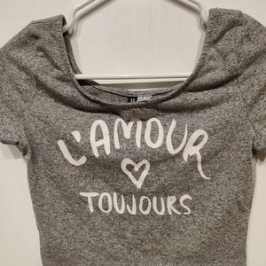 Divided cropped gray top size S NWOT